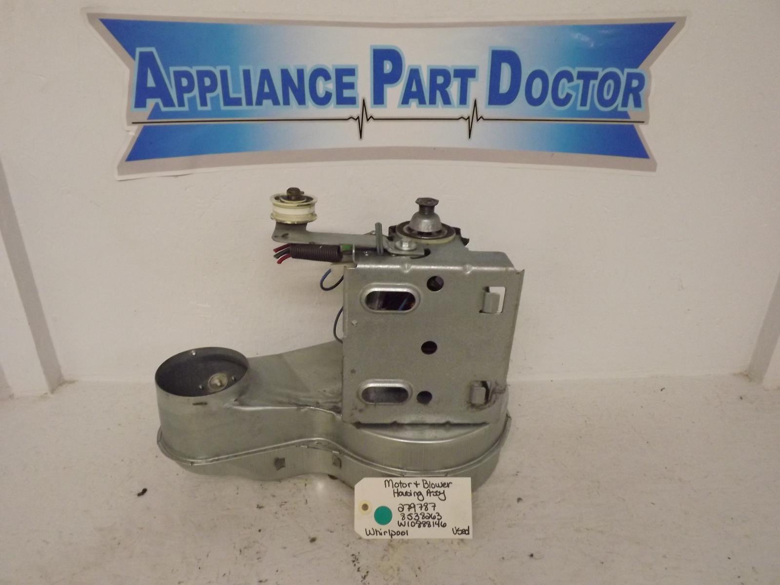 Whirlpool Dryer 279787 8538263 W10888146 Motor & Blower Housing Assy Used Whirlpool Dryer 279787 8538263 W10888146 Motor & Blower Housing Assy Used
